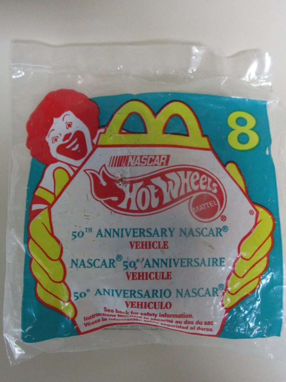 NEW Hot Wheels NASCAR 50th Anniversary 1/64 Car  #8 brown Mcdonalds happy meals